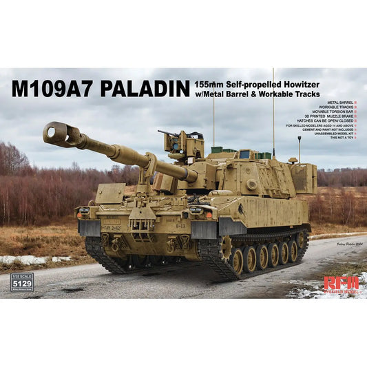 RYEFIELD MODEL RFM RM-5129 1/35 M109A7 Paladin - Scale Model Kit
