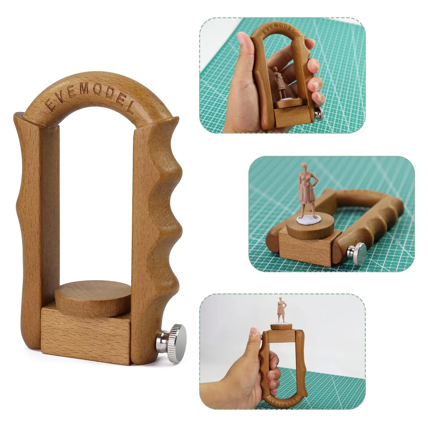 360° Rotating Wood Model Work Holder Miniature Painting Handle for Soldiers Handicraft Gundam Wargames